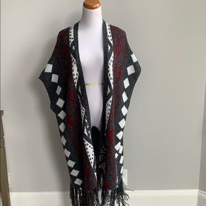 Sleeveless long duster sweater sz M/L